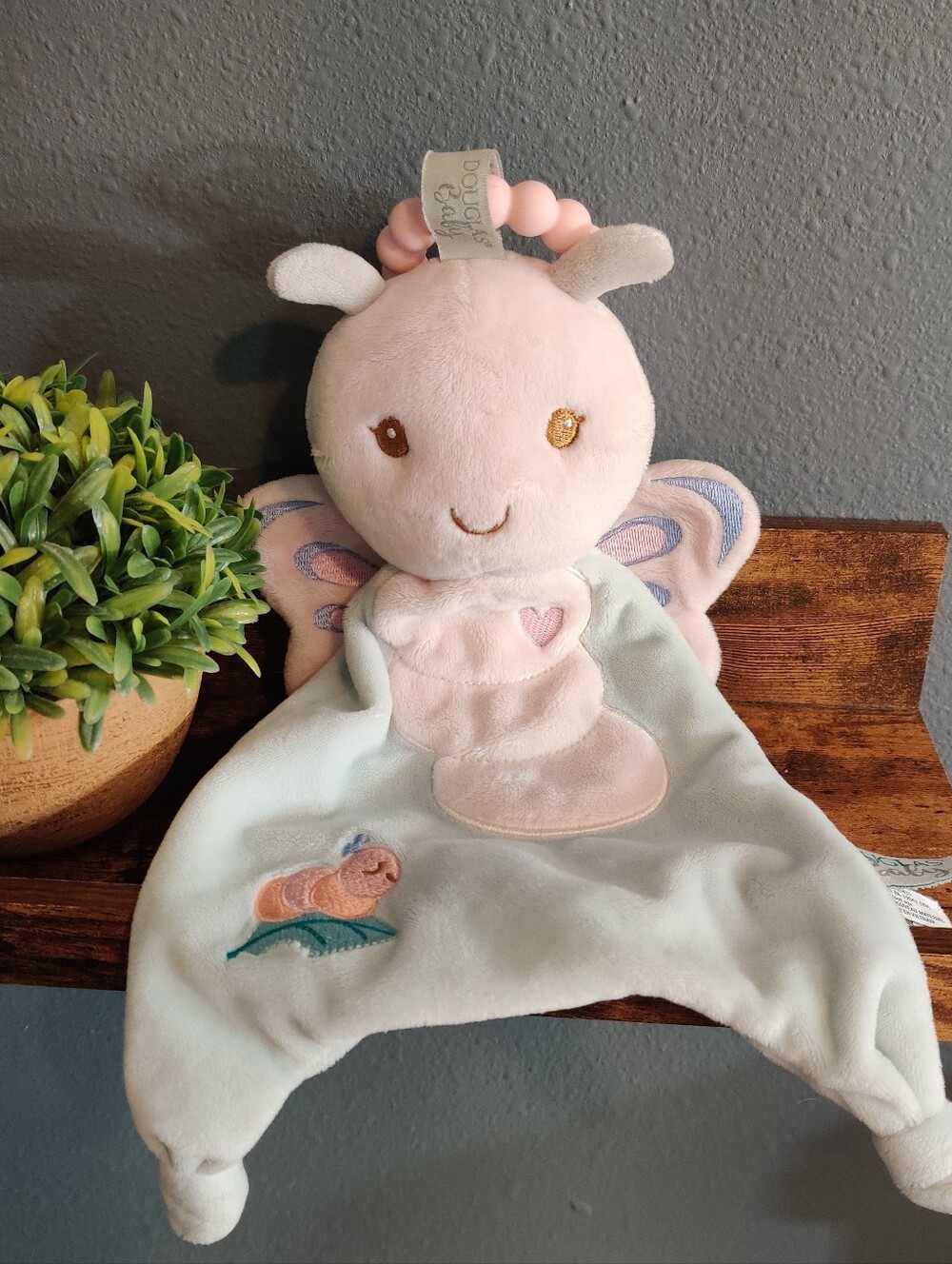 Douglas Baby Bria Butterfly Sshlumpie Lovey Plush Security Blanket 10” Teether